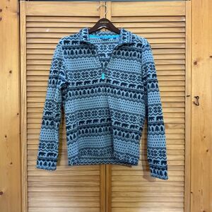 Chubbies Gray and Teal Patterned Pullover XS